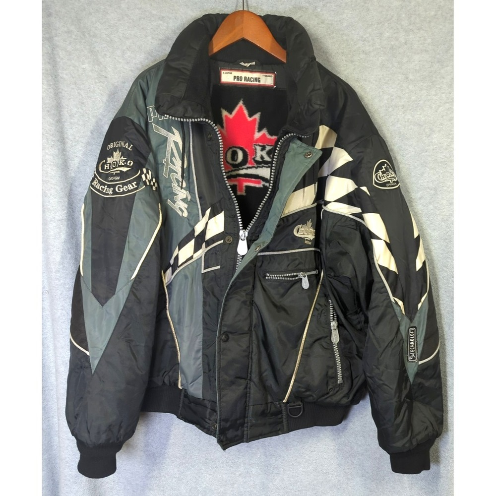 Vtg CHOKO Pro Racing Technoloft Jacket XL Racing Gear Heavy Fleece Lining Cool